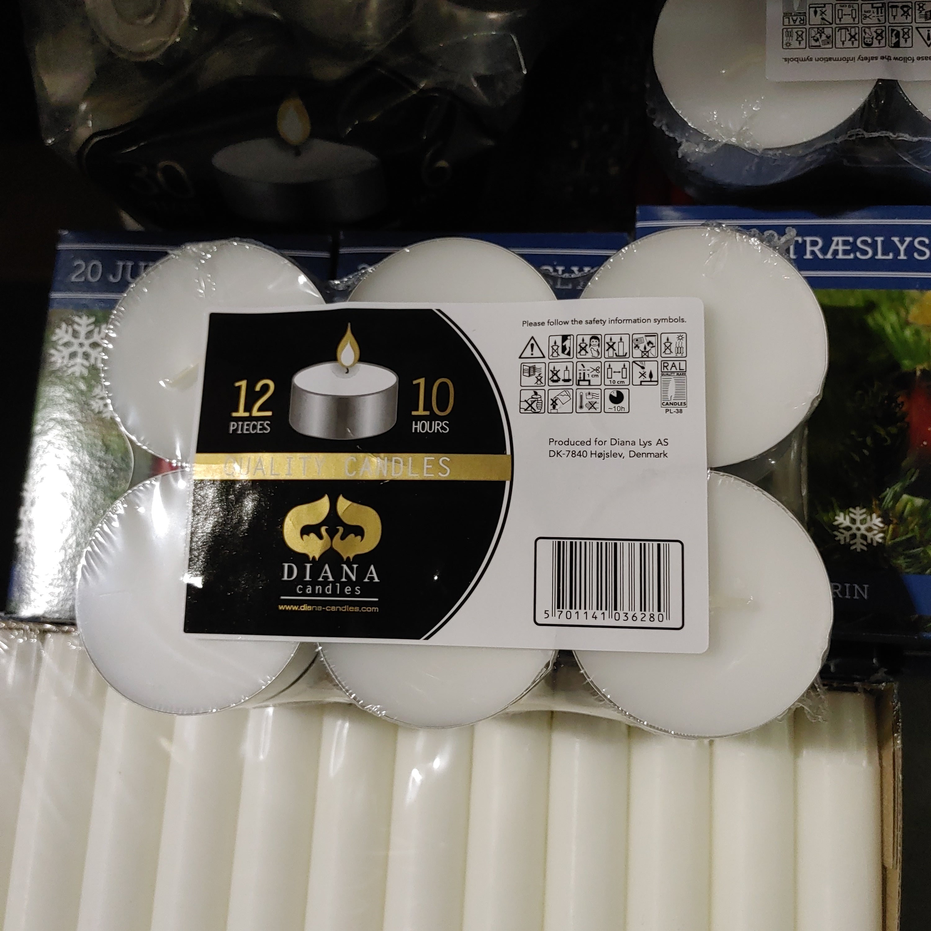 Danish Candle : Tealight maxi bag/12 - 2 1/4"