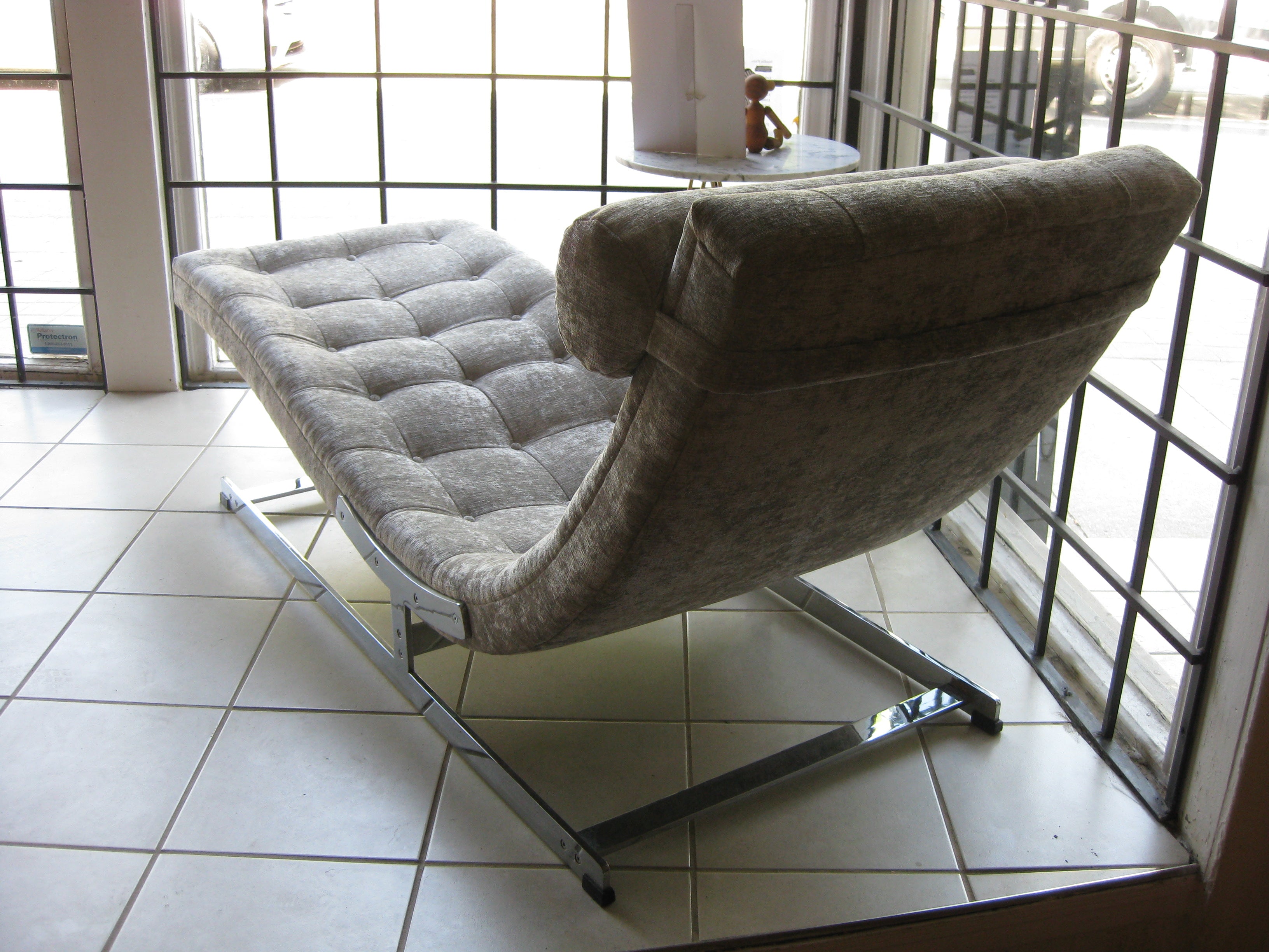 Vintage chrome chaisse lounge from 1970's UK