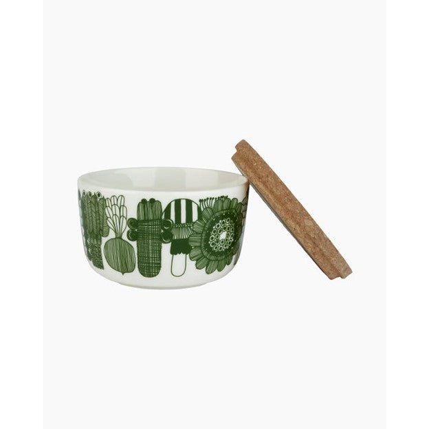 BOWL WITH LID 2.5DL, 2PCS White Dark green  071582 163