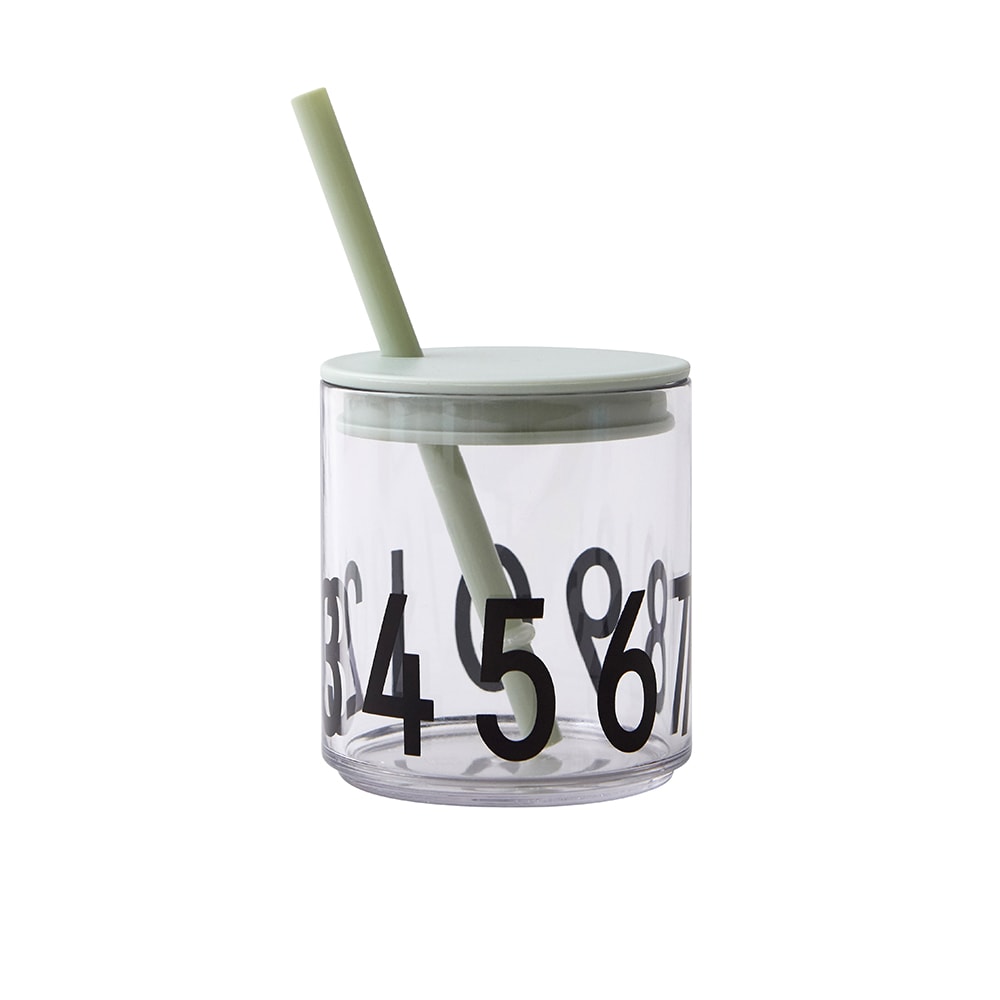 Straw lid ( for Kids personal drinking glass ) Green