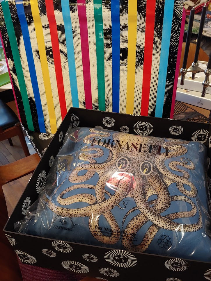 Fornasetti Pillow 17.7" x 17.7"  Silk Polipo Octopus