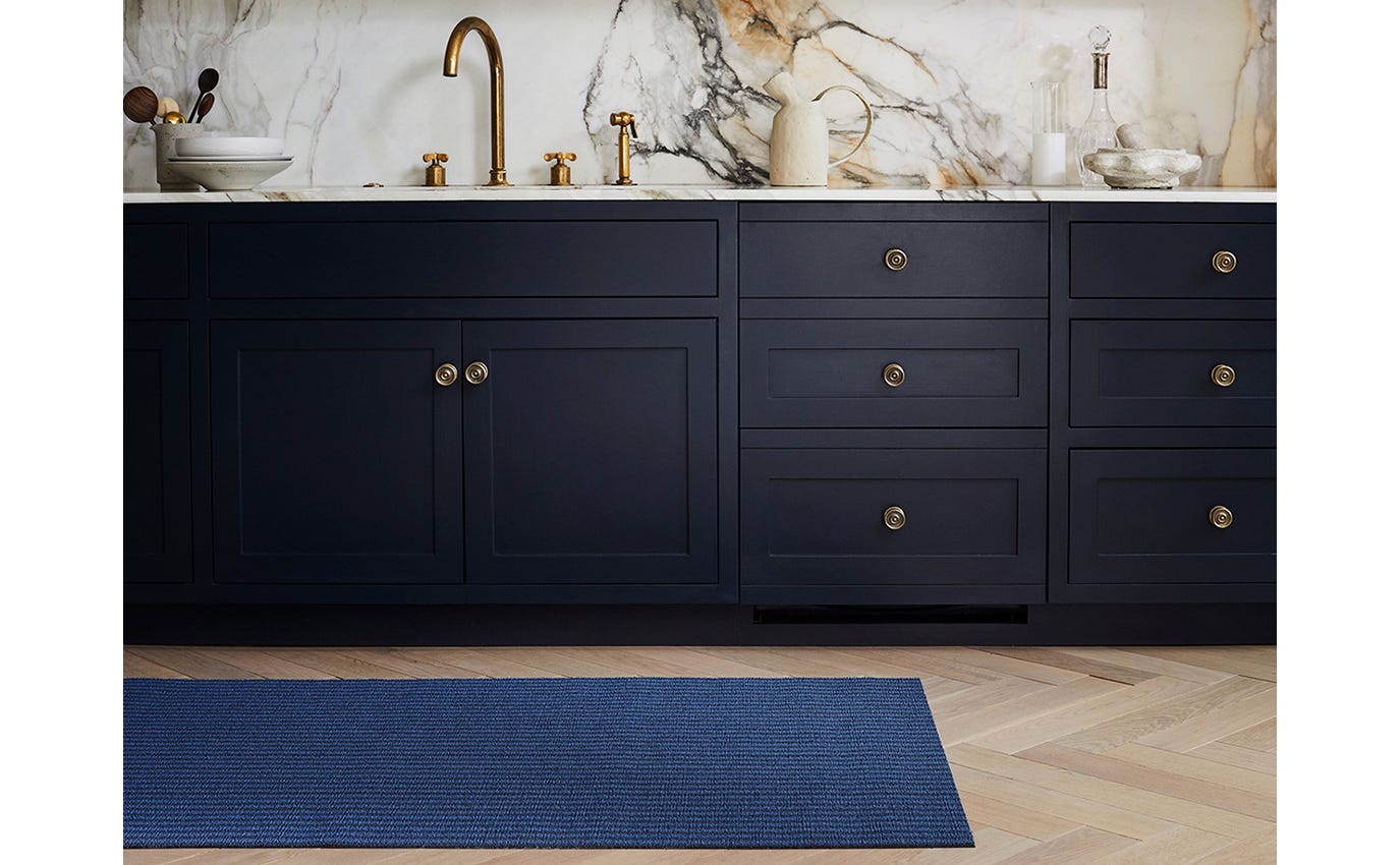 Shag Door Mat Breton Stripe -Tuxedo 18"x28"