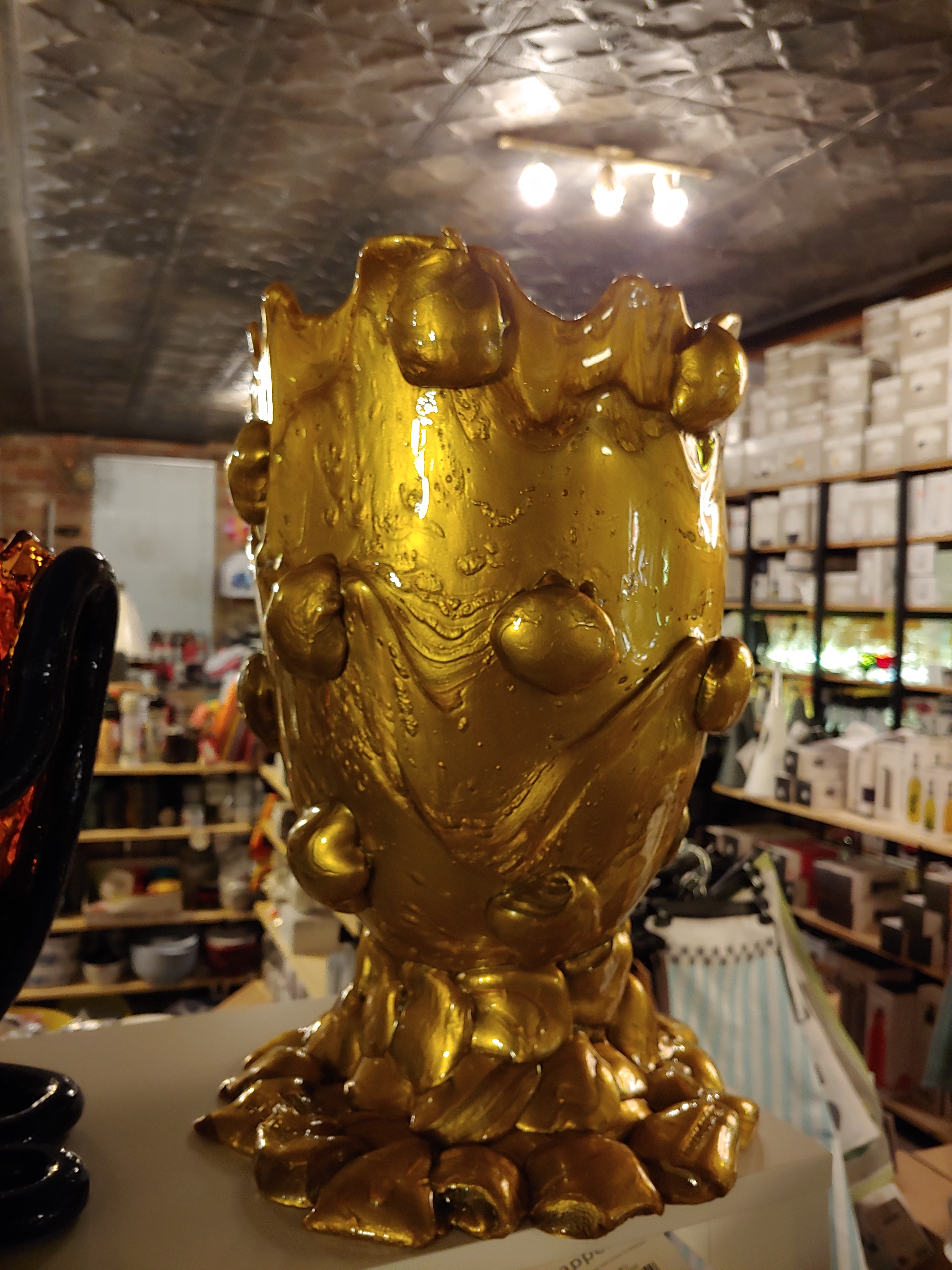 Gaetano Pesce fish vase Large Nugget Gold