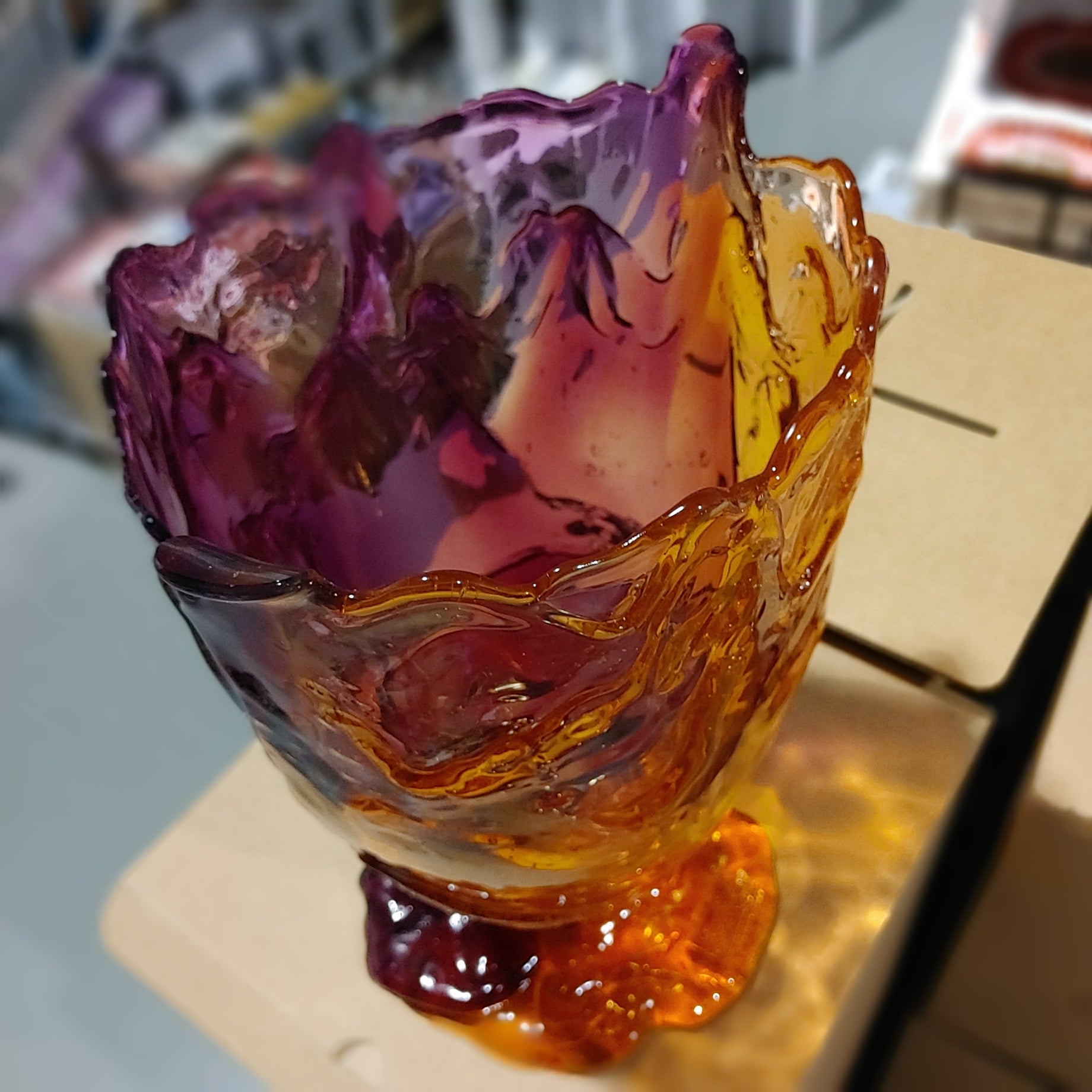 Gaetano Pesce fish vase Large TWINS C VASE L cl ruby,clear fuchsia