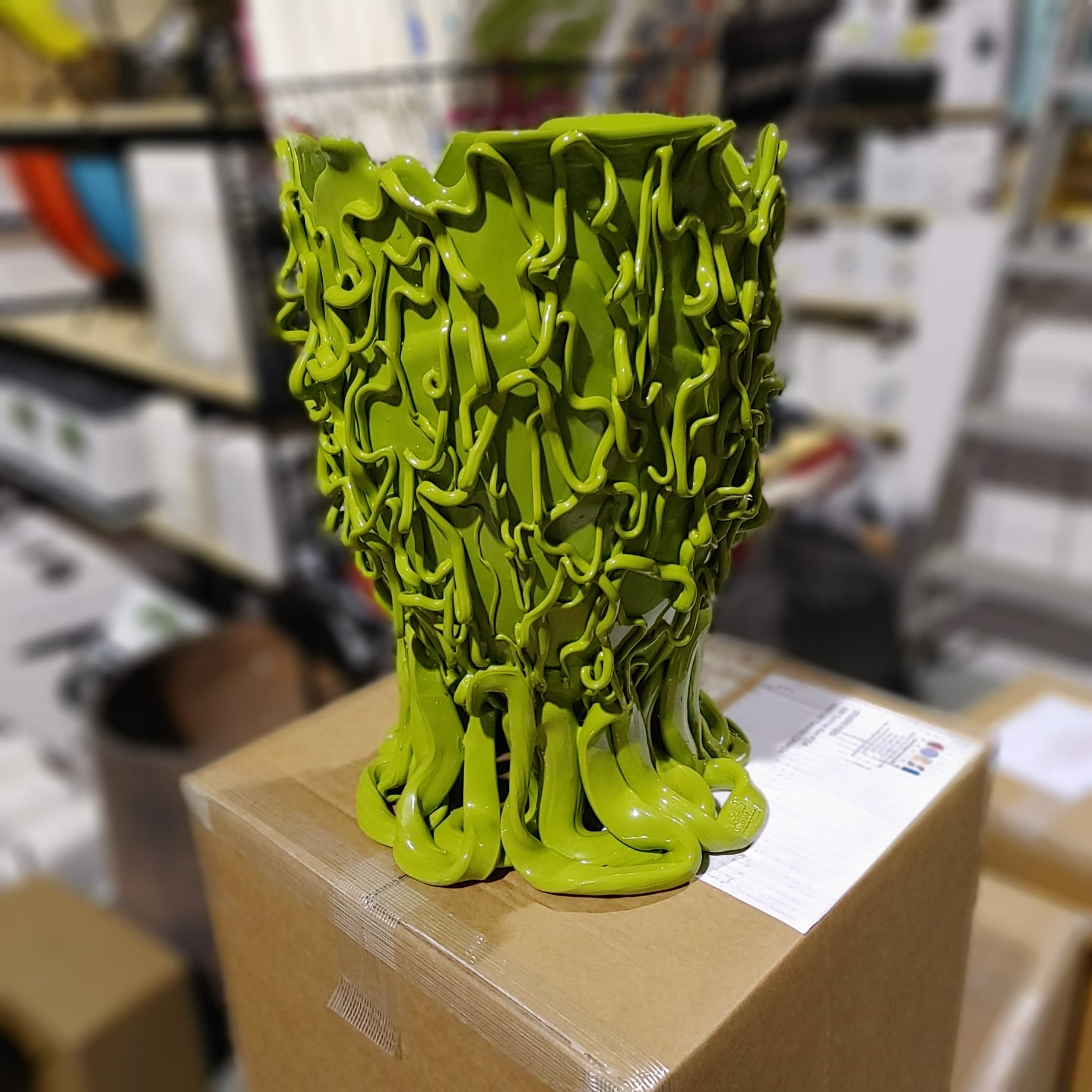 Gaetano Pesce fish vase Large VASO MEDUSA L matt light green