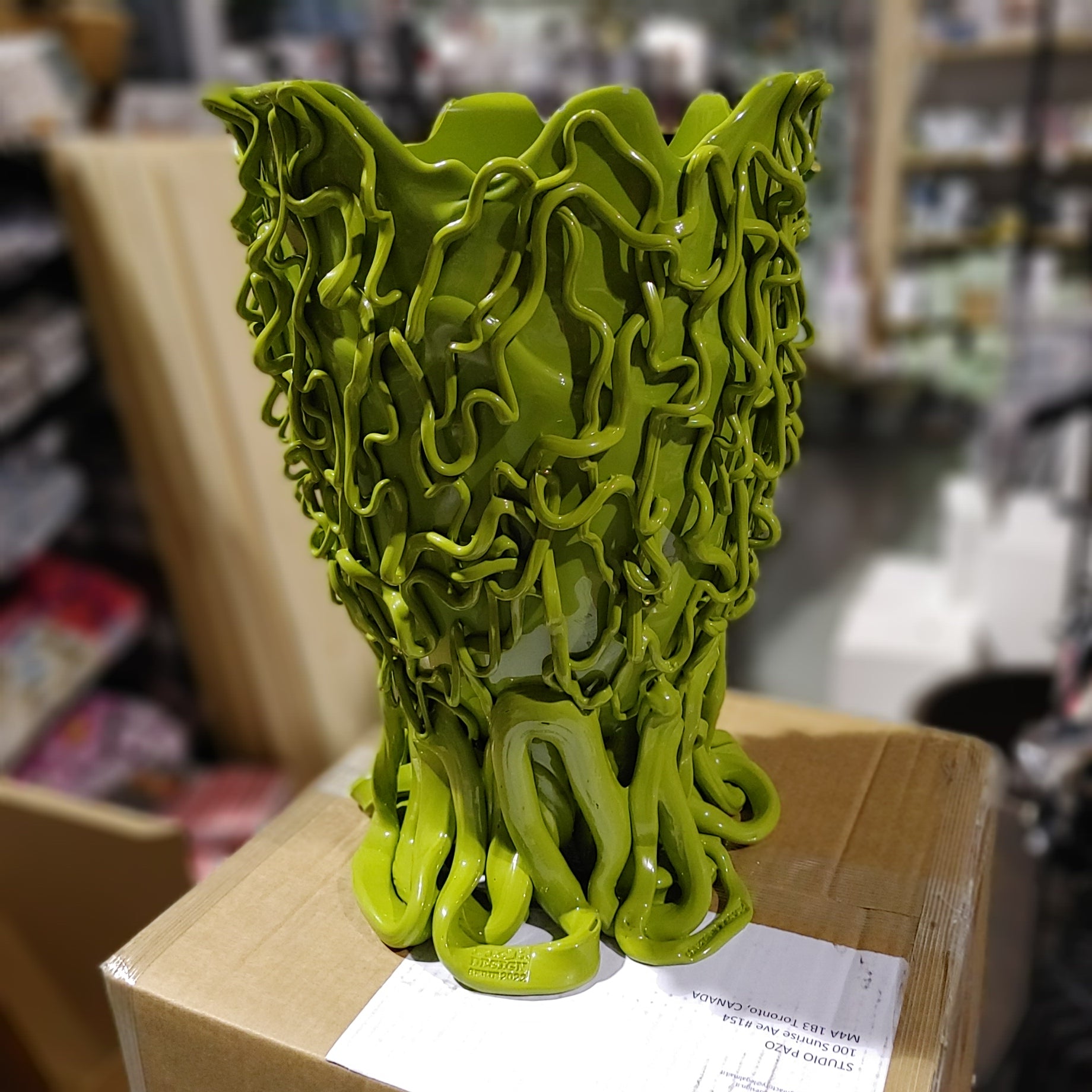 Gaetano Pesce fish vase Large VASO MEDUSA L matt light green