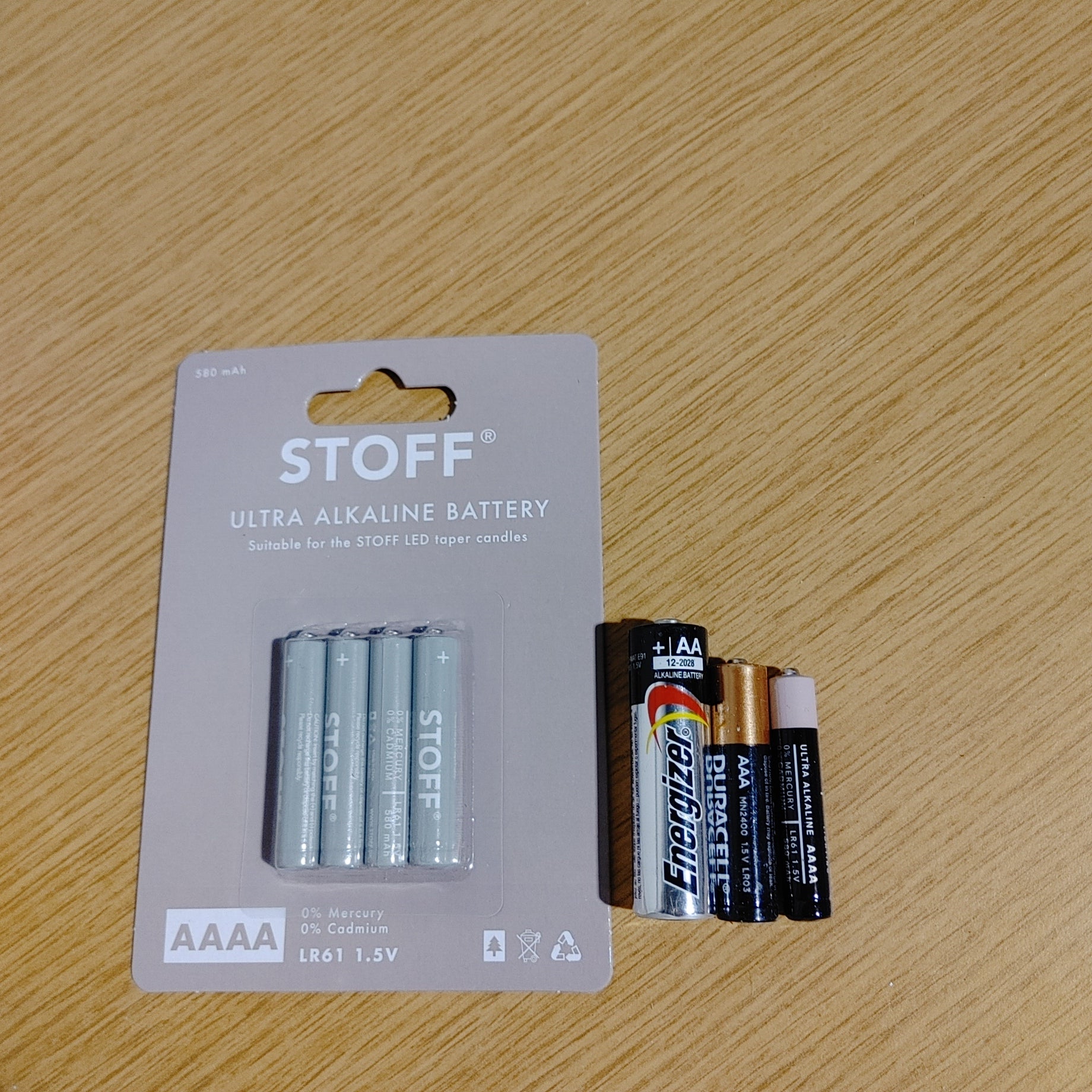STOFF LED taper candles - AAAA Battery, 4 pack