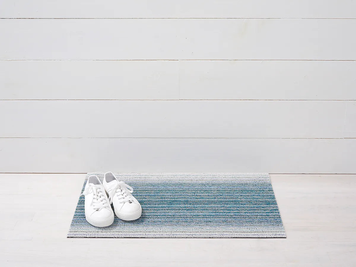 Shag Utility Mat Fade Stripe -Lagoon 24"x36"