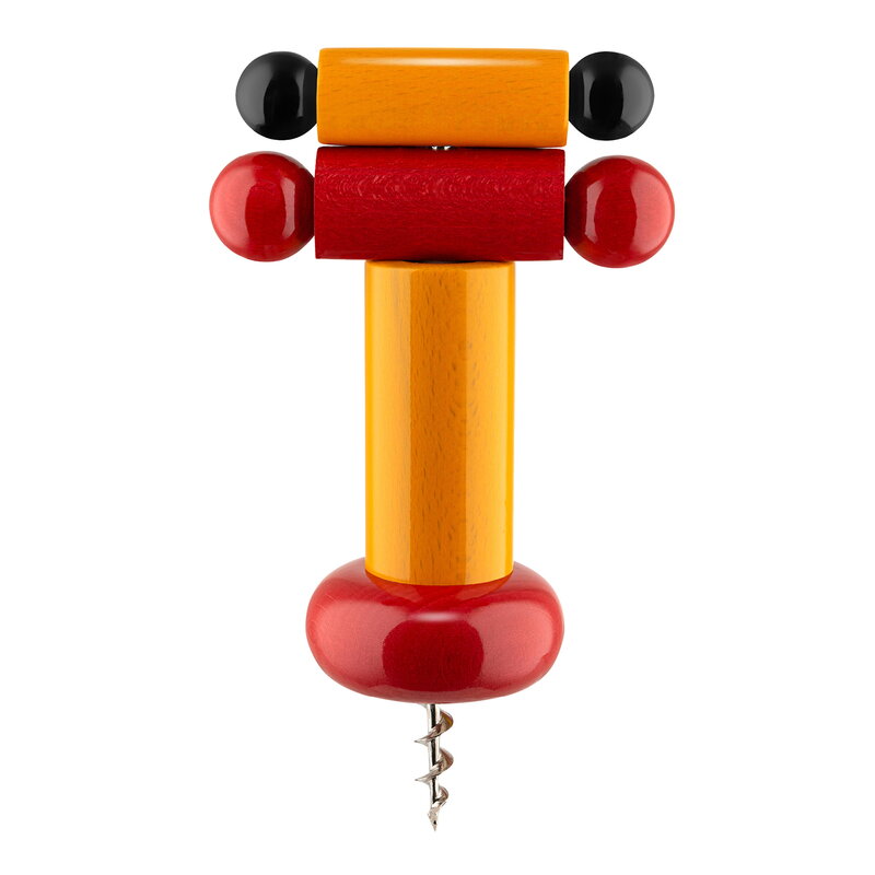 ES17 Sottsass corkscrew, yellow - red - black