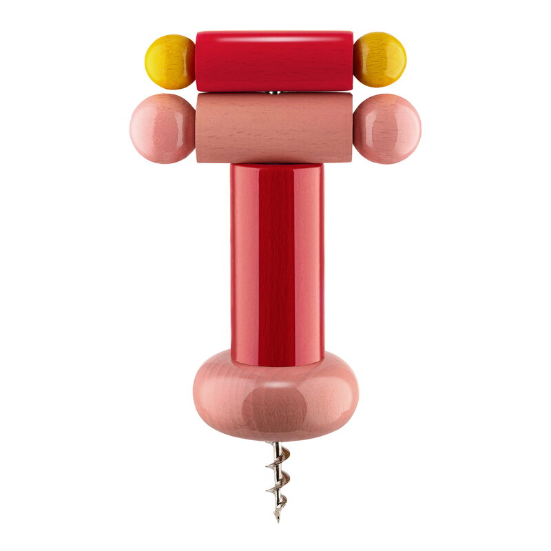 ES17 2 Sottsass corkscrew, red - pink - yellow