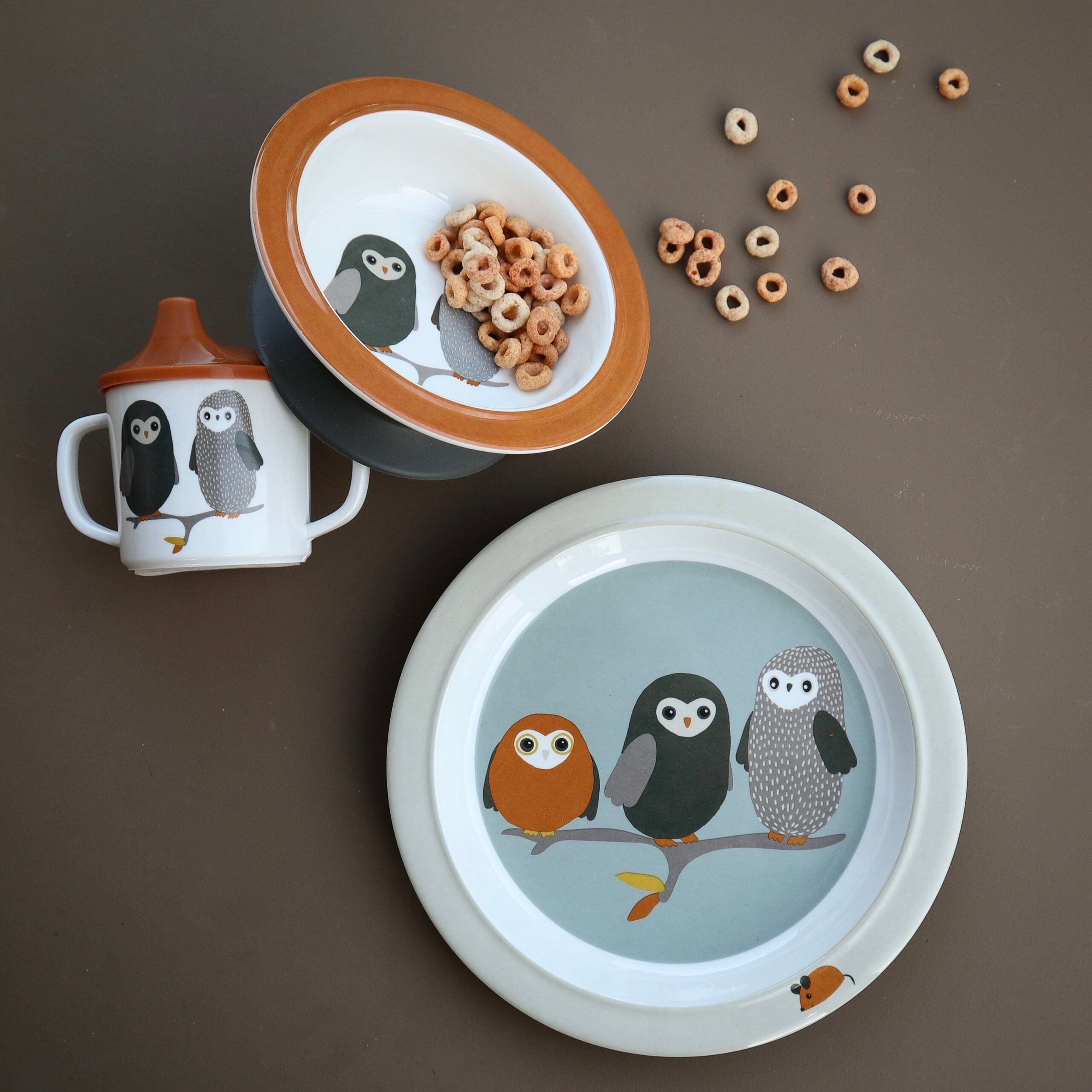 Owls, Suction Bowl, rost