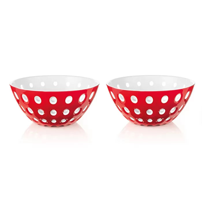 LE MURRINE | BOWL Ø12 - RED/WHITE/TRANSPARENT SET OF 2