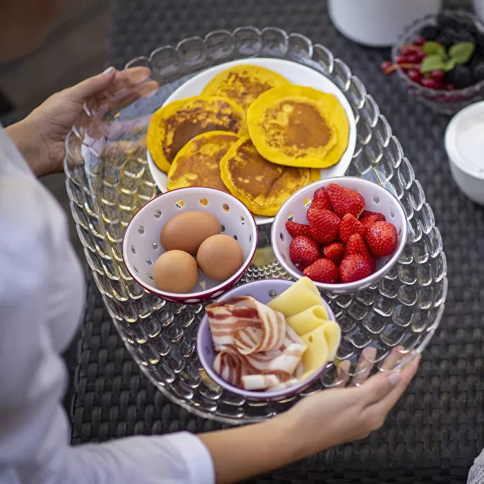LE MURRINE | BOWL Ø12 - RED/WHITE/TRANSPARENT SET OF 2