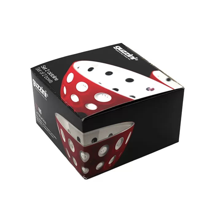 LE MURRINE | BOWL Ø12 - RED/WHITE/TRANSPARENT SET OF 2
