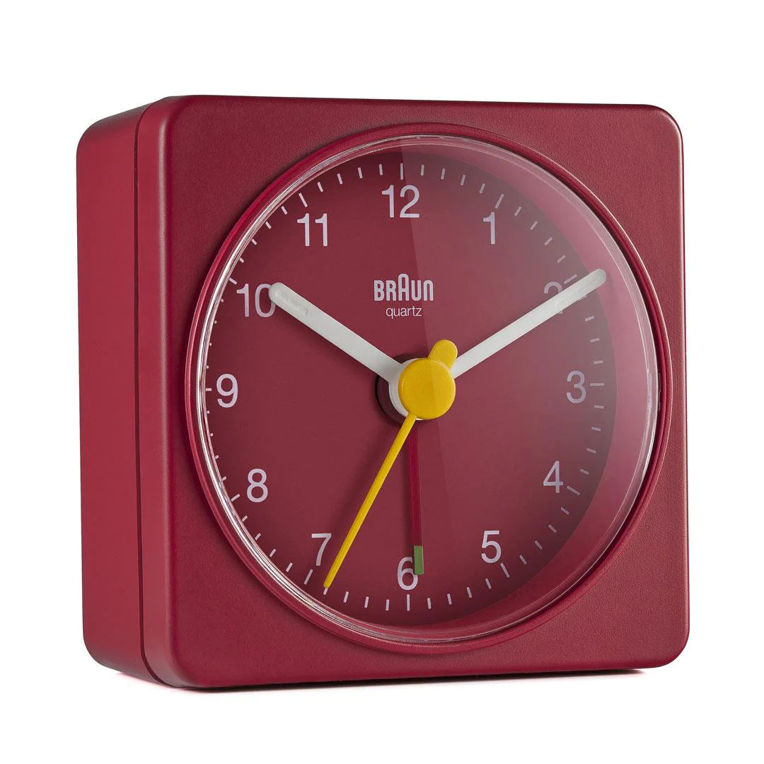 BC02R raun Classic Travel Analogue Alarm Clock - Red