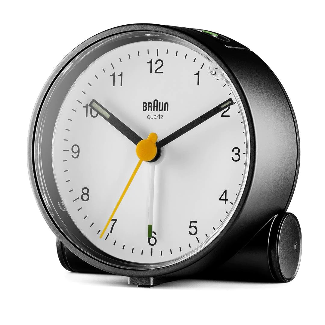 BC01BW Classic Analogue Alarm Clock - Black & White