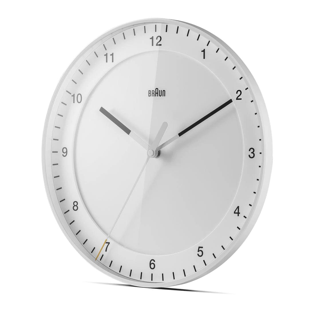 BC17W Braun wall clock 30cm Classic Large Analogue Wall Clock - White