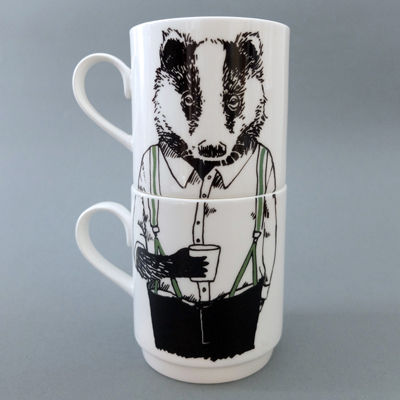 Two Coffee Cup Set Mr. Badger