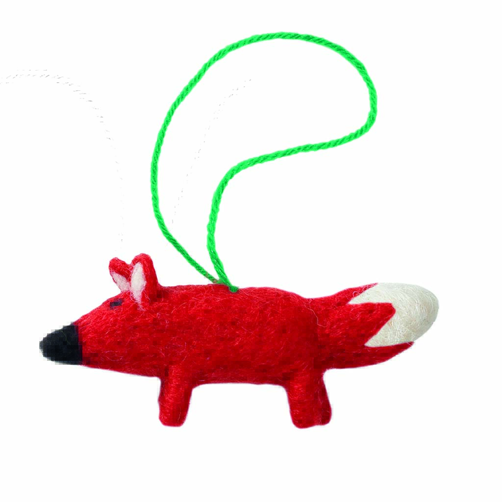 Fox ornaments felted wool