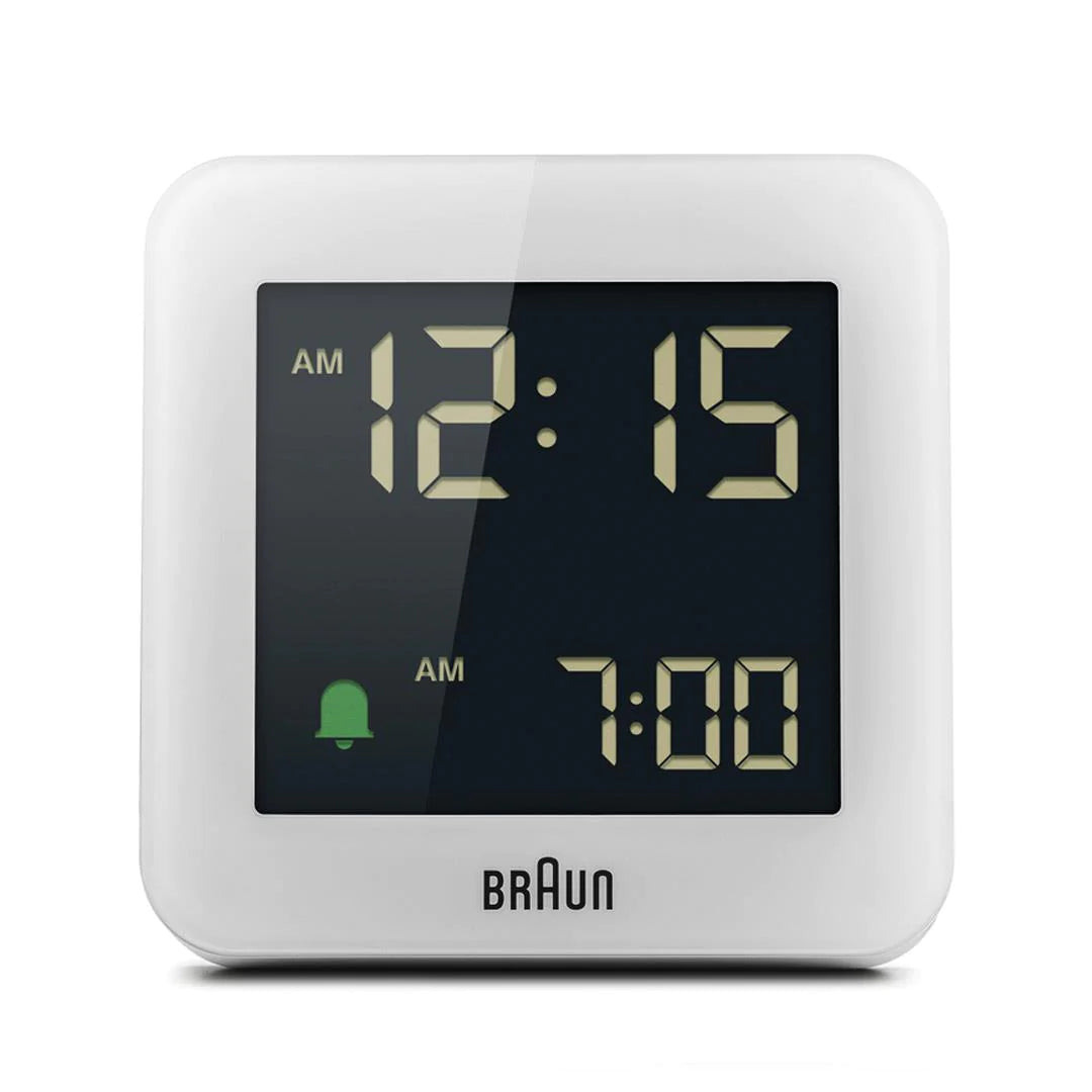 BC09W Braun Digital Alarm Clock - White