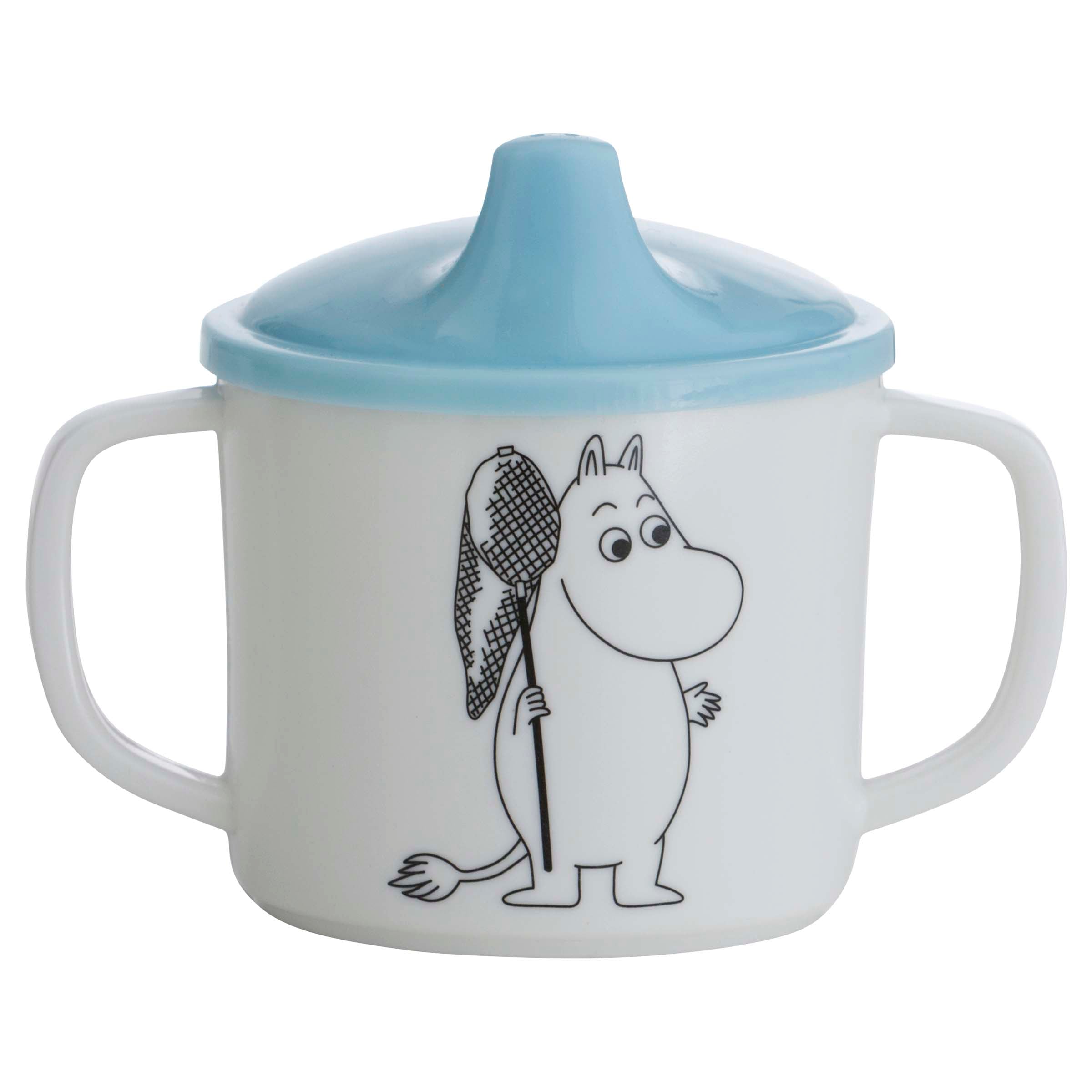 Moomin Sippy Cup With Handles And Blue Lid