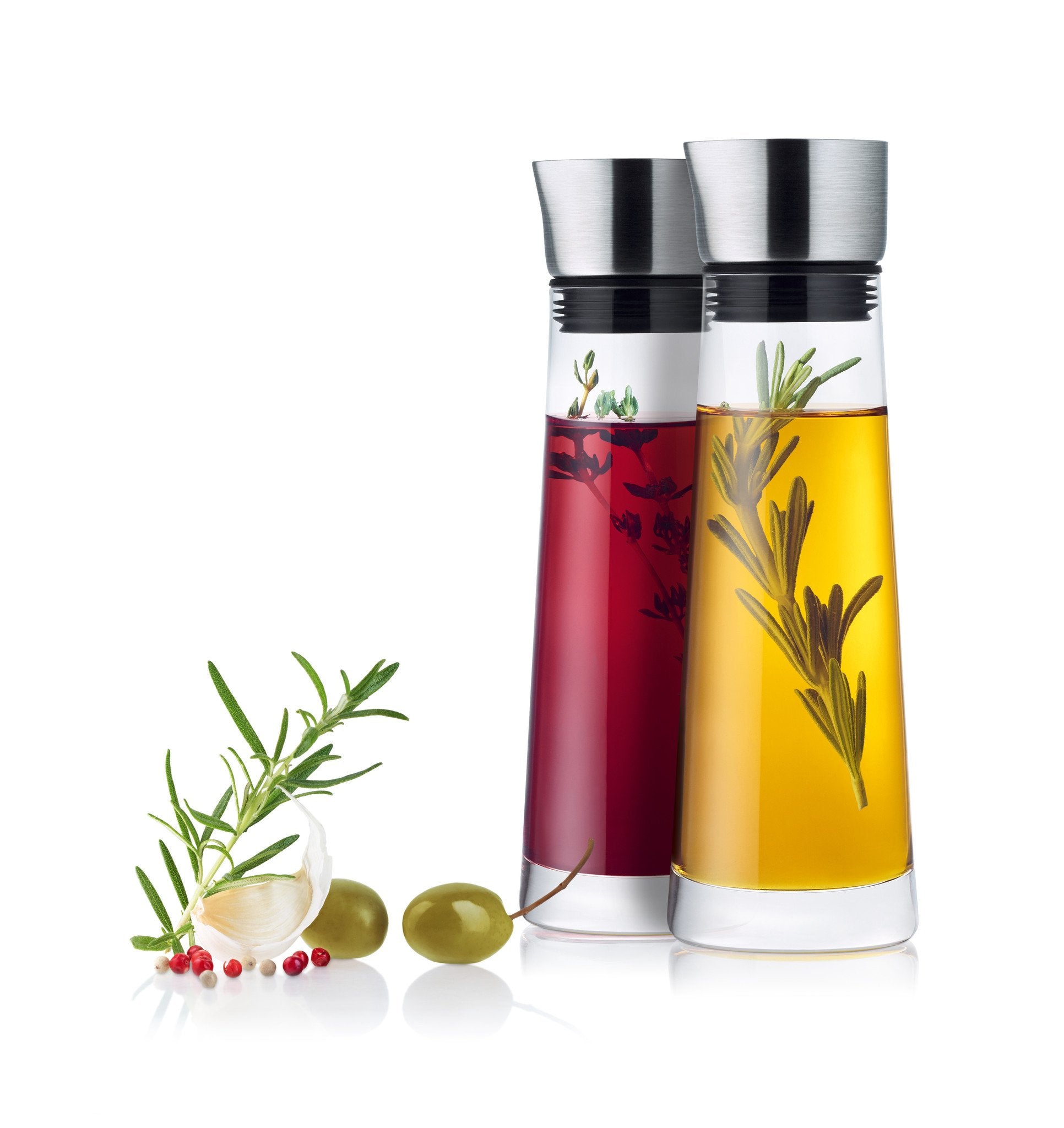 ALINJO Oil and Vinegar Serving Set with Stainless Steel Lid