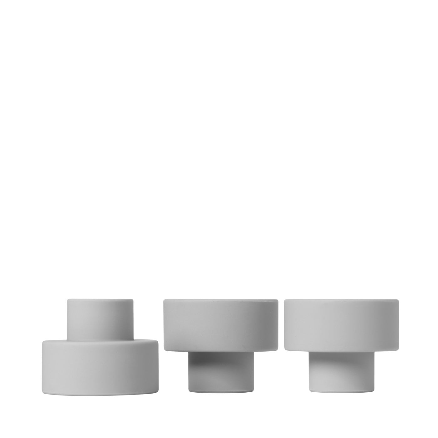 *TRIO Set of 3 Candle/Tealight Holder mirage grey