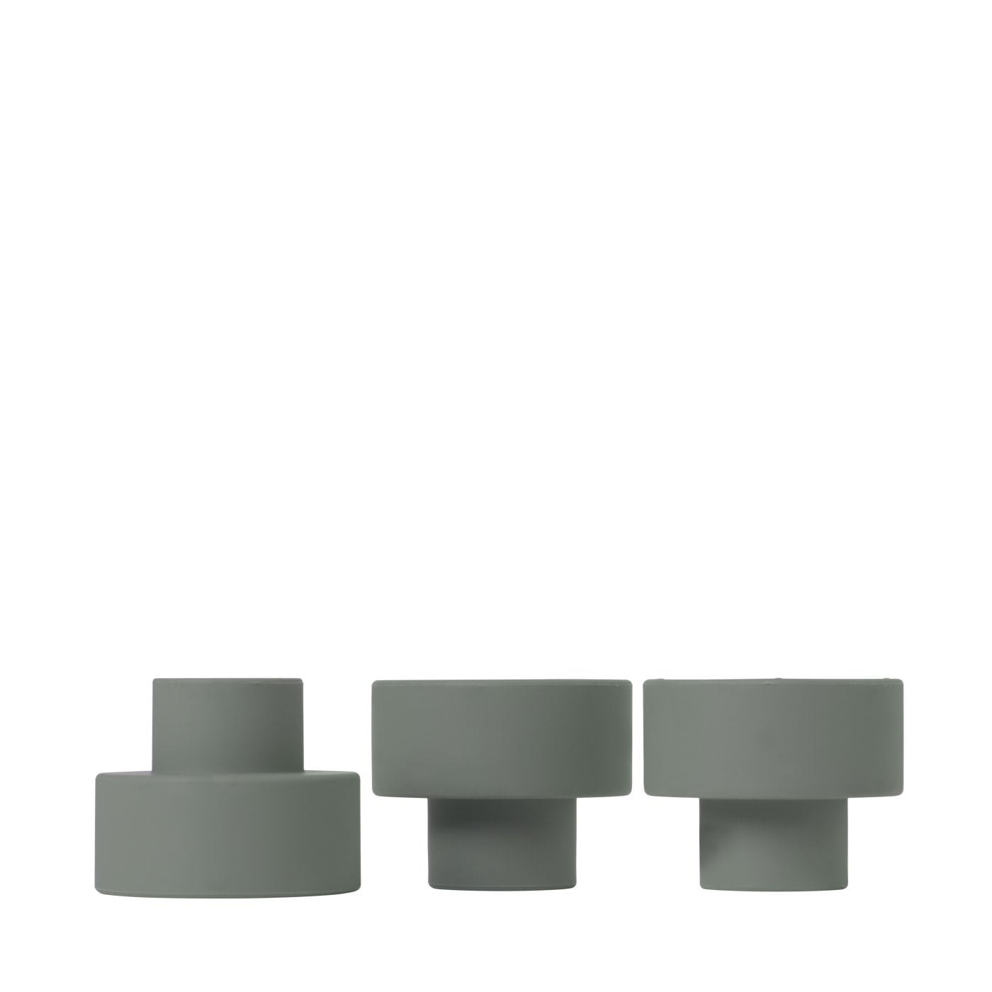 *TRIO Set of 3 Candle/Tealight Holder agave green