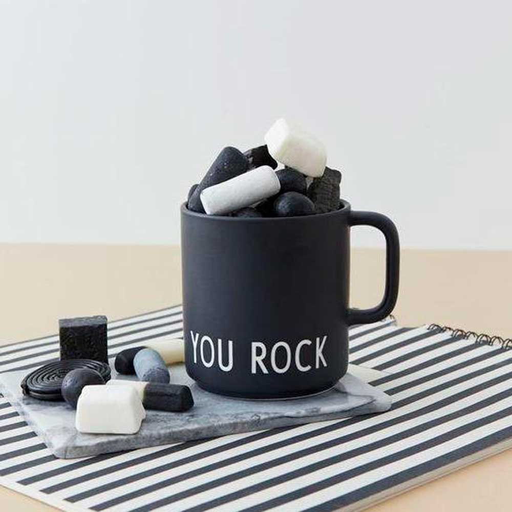 Favourite Cup with Handle mug YOU ROCK ( Black )