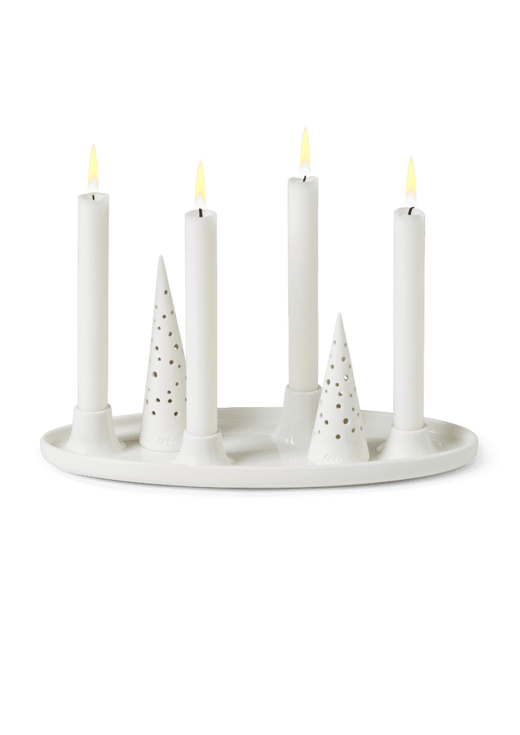 Nobili Oval advent candle holder 33x13 snow white