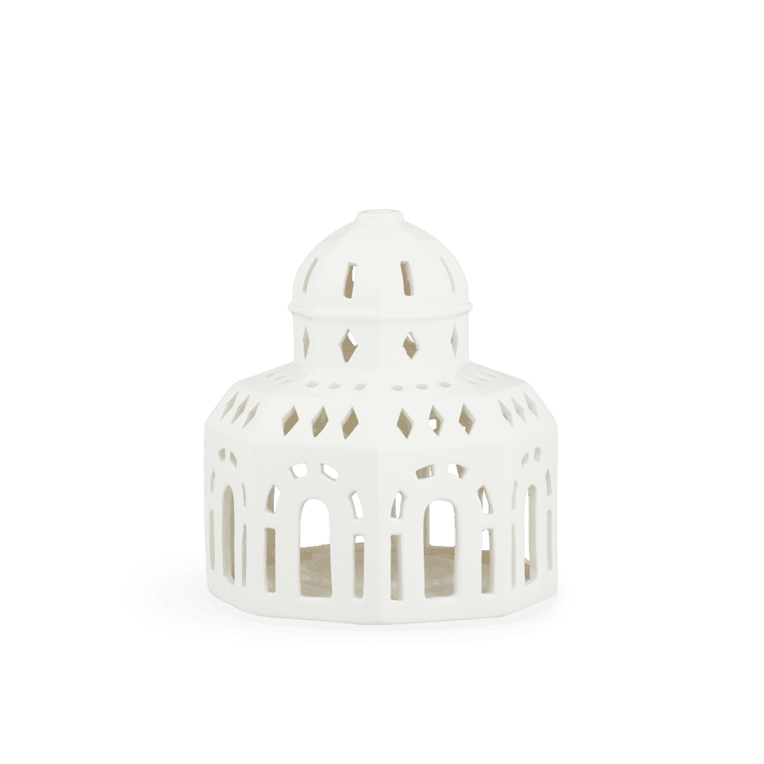 Kähler Design Urbania Votive Candle House Tivoli Lighthouse white H: 5.7"