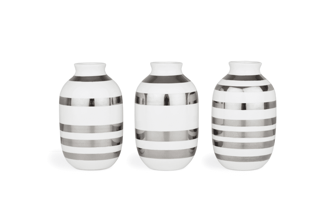 Omaggio Vase miniature silver  3 pcs H: 3.3" Ø: 2.2"