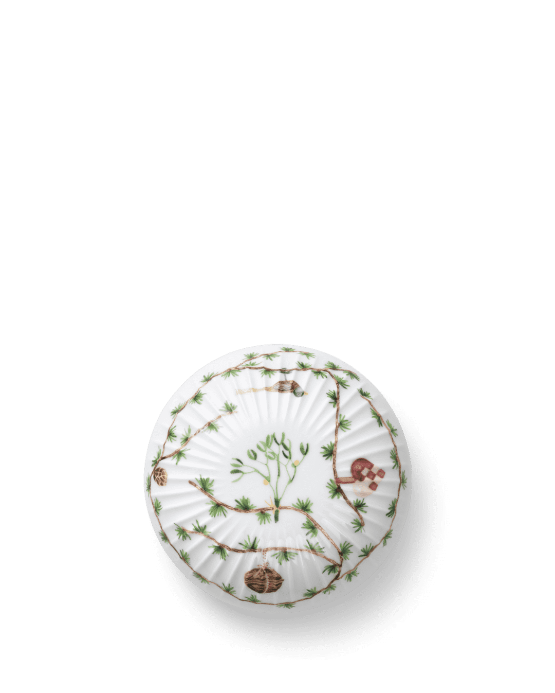 Hammershøi Christmas Bonbonnière white w. deco H12 H: 3.3" Ø: 4.7"