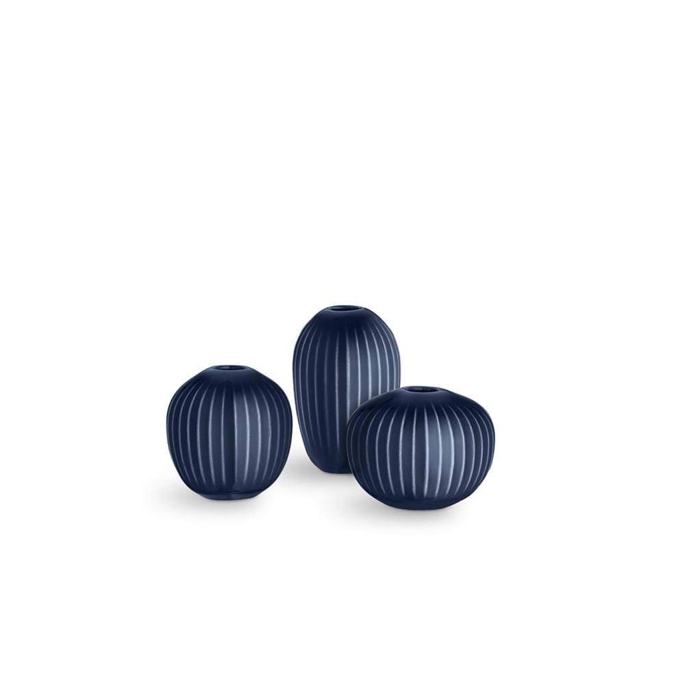 Kähler Hammershoi Vase Miniature Indigo 3 pcs.