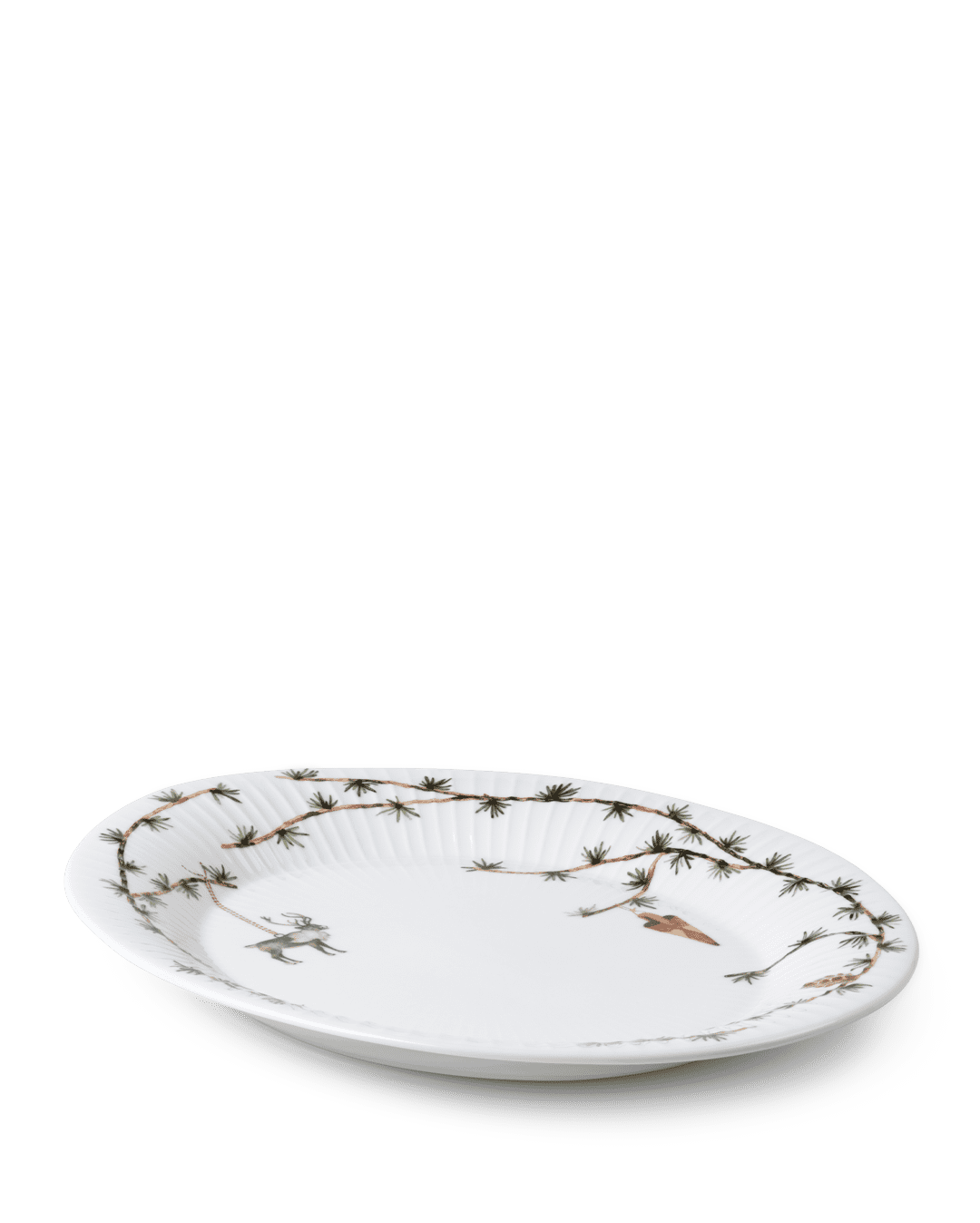 Hammershøi Christmas Oval dish white w. deco 47x27cm / 13.4"x10.6"