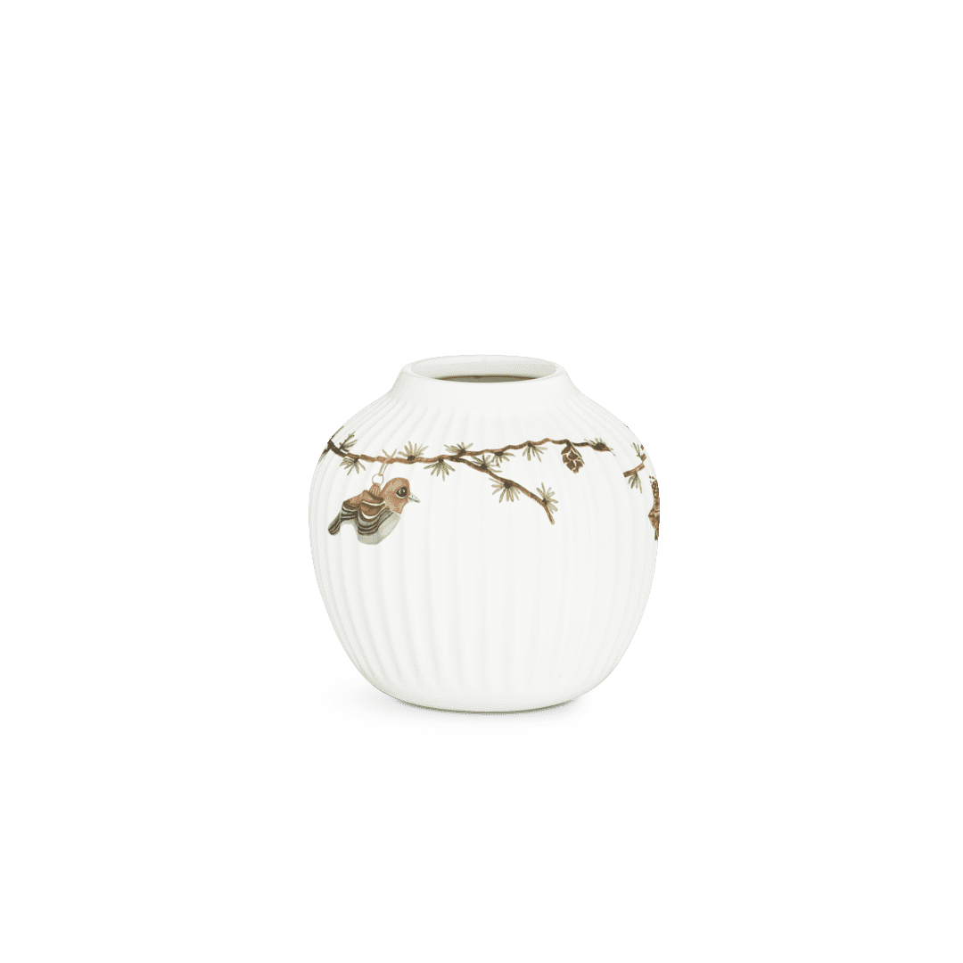 Hammershøi Christmas Vase white w. deco H: 5.1" W: 5.3" Ø: 5.3"