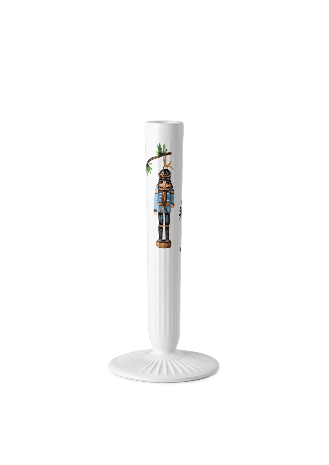 Hammershøi Christmas Candle holder white w. deco H20 H: 7.9" Ø: 3.7"