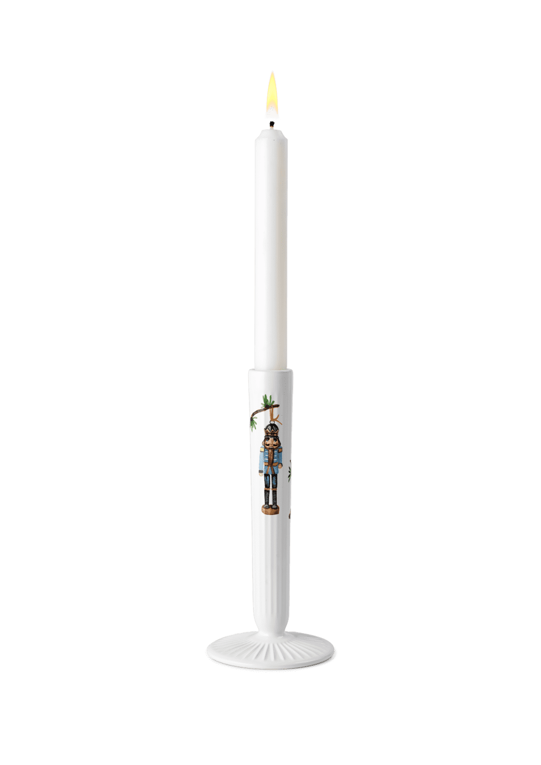 Hammershøi Christmas Candle holder white w. deco H20 H: 7.9" Ø: 3.7"