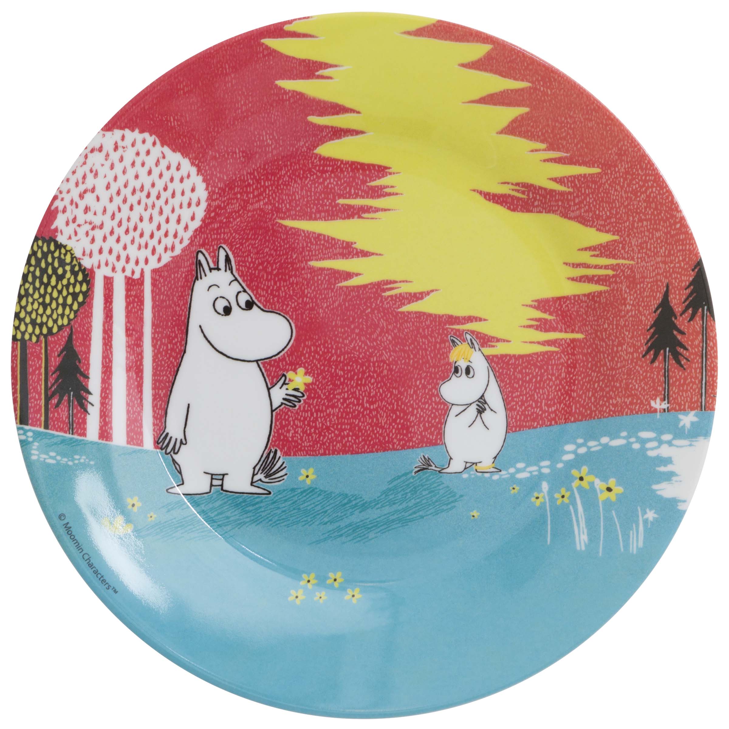 MOOMIN Plate "Forest & Lake" red