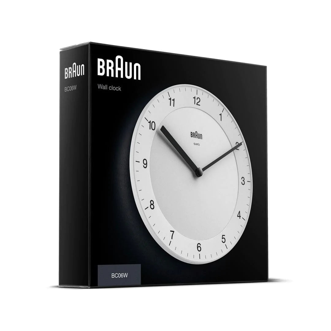 BC06 Classic Analogue Wall Clock - White