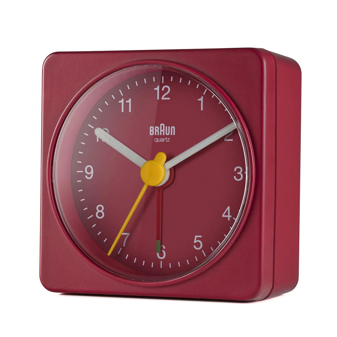 BC02R raun Classic Travel Analogue Alarm Clock - Red