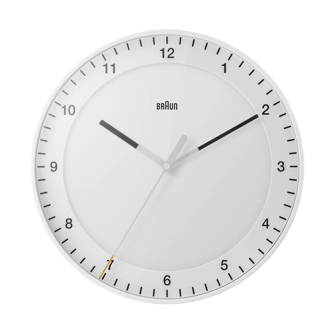 BC17W Braun wall clock 30cm Classic Large Analogue Wall Clock - White