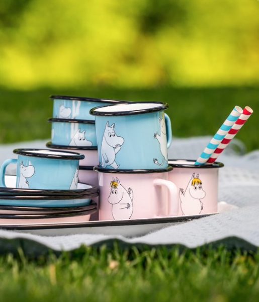 Enamel mug 2,5dl Moomin, light blue