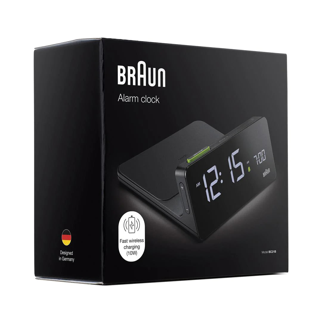BC21B Braun Digital Wireless Charging Alarm Clock - Black