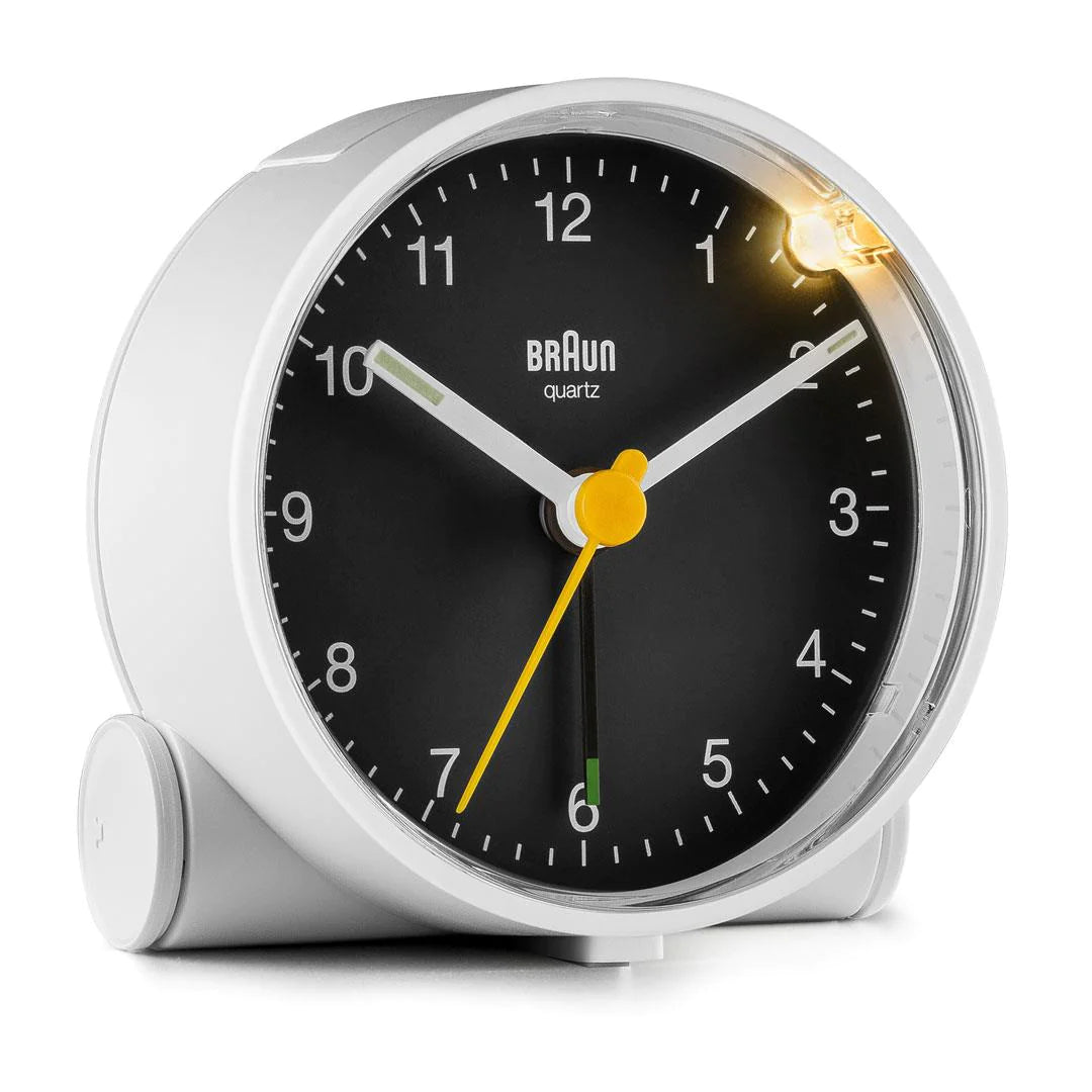 BC01WB BC01 Classic Analogue Alarm Clock - White & Black