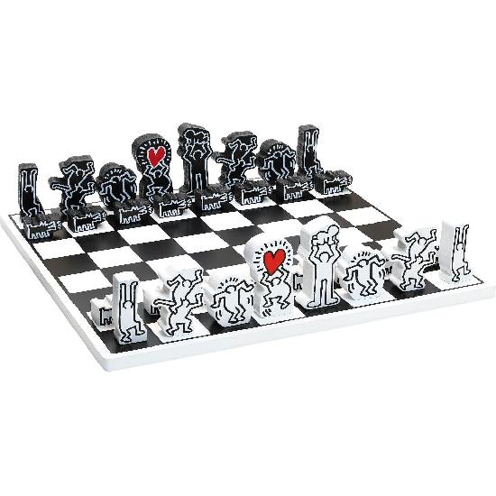 Keith Haring wooden chess set