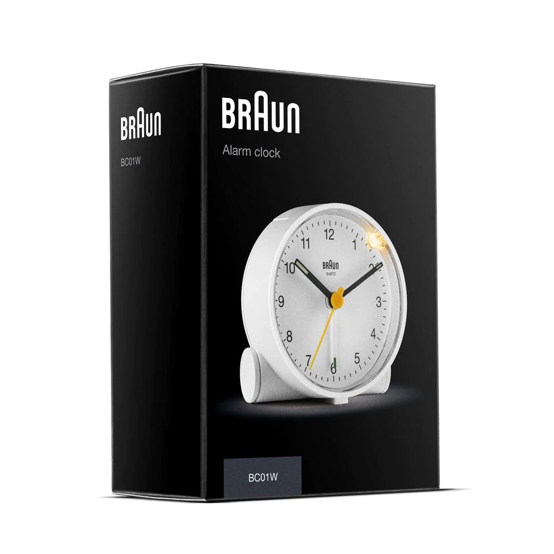 BC01W Classic Analogue Alarm Clock - White