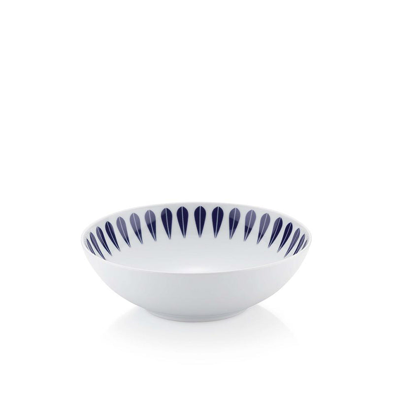 Lotus I Plate Deep 18cm White porcelain with dark blue pattern