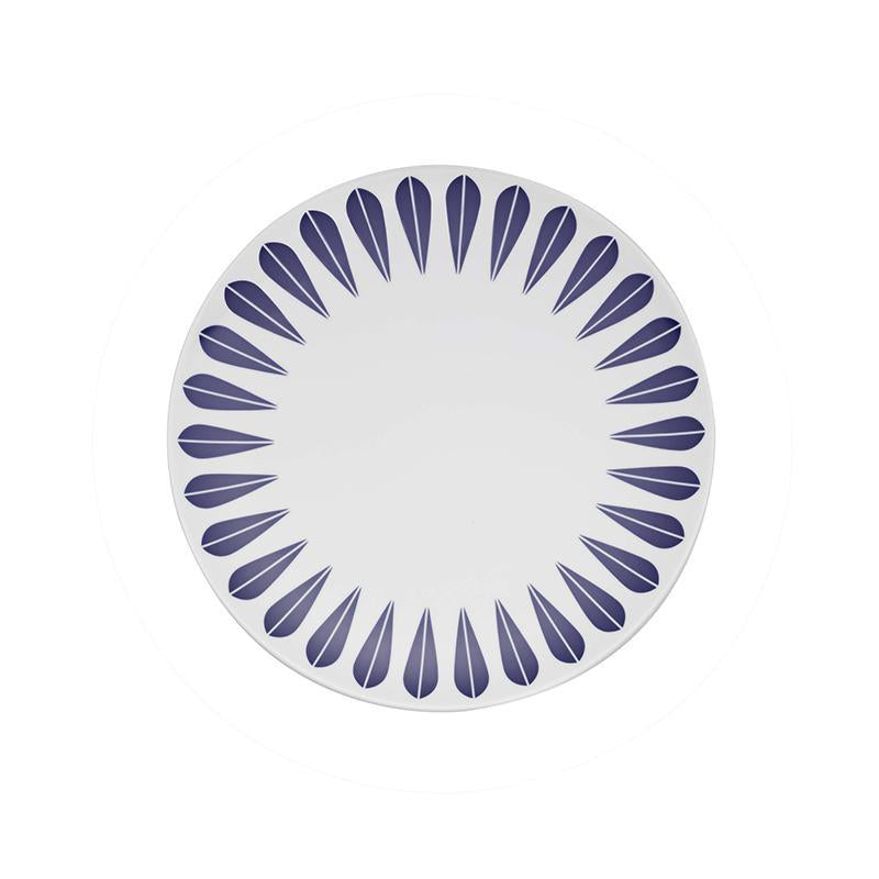 Lotus I Plate Salad 21cm / 8.3"  White with Dark blue lotus pattern