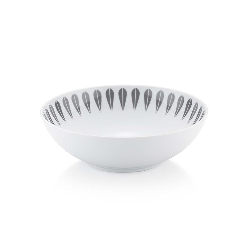 Lotus I Plate Deep 18cm White porcelain with pink pattern